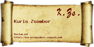 Kuris Zsombor névjegykártya